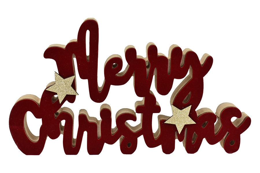 Decorazione in Velluto con Scritta Merry Christmas