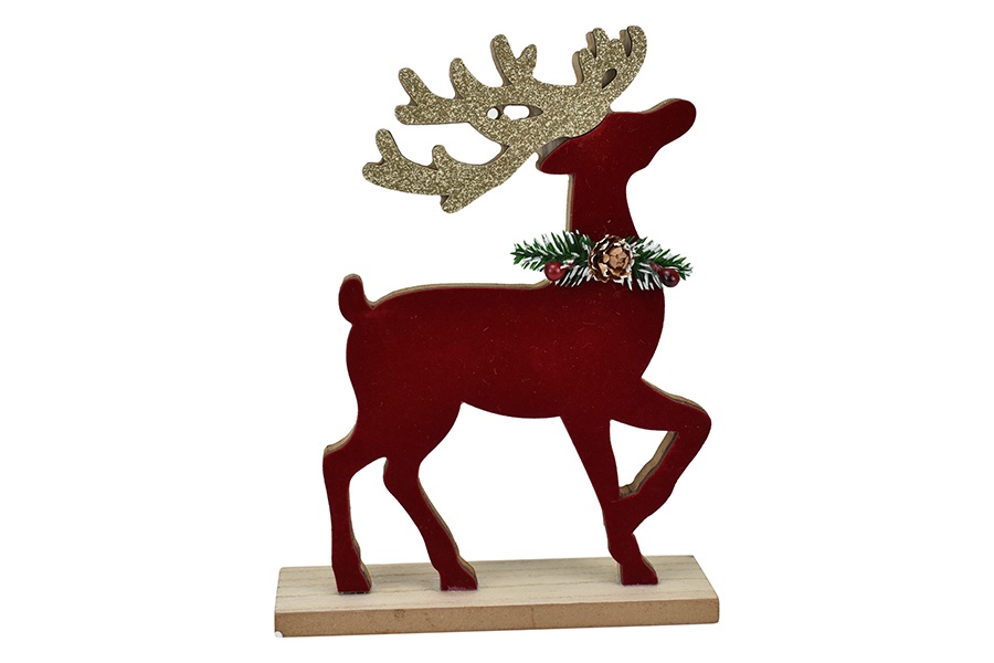 Renna natalizia in Velluto con Corna dorate glitter