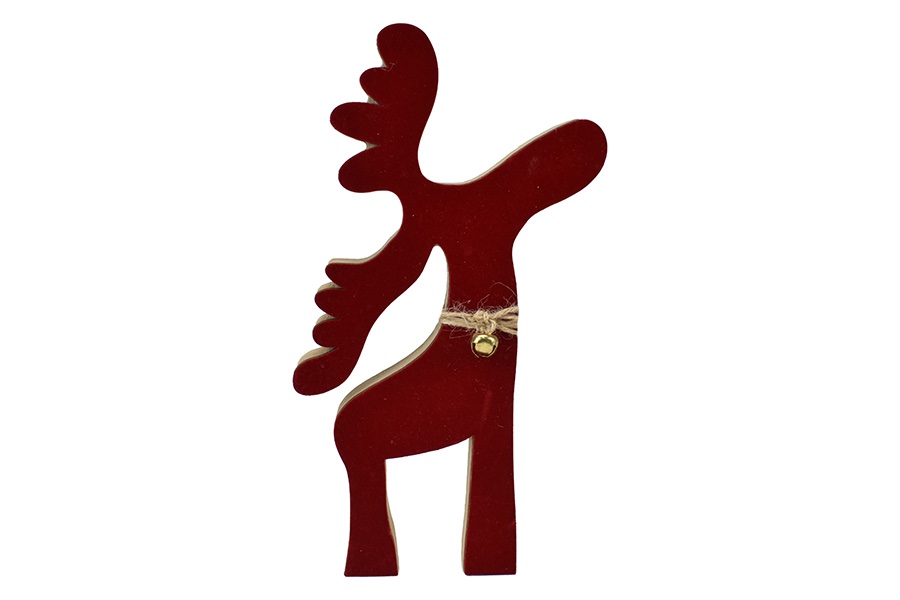 Renna Natalizia in Velluto con Corona in oro glitter