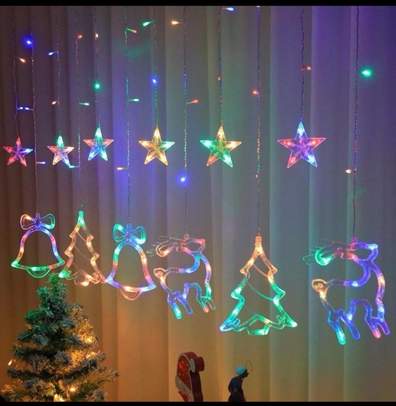 Luci a Tenda mod Renna , Catena Luci Led 3x3mt