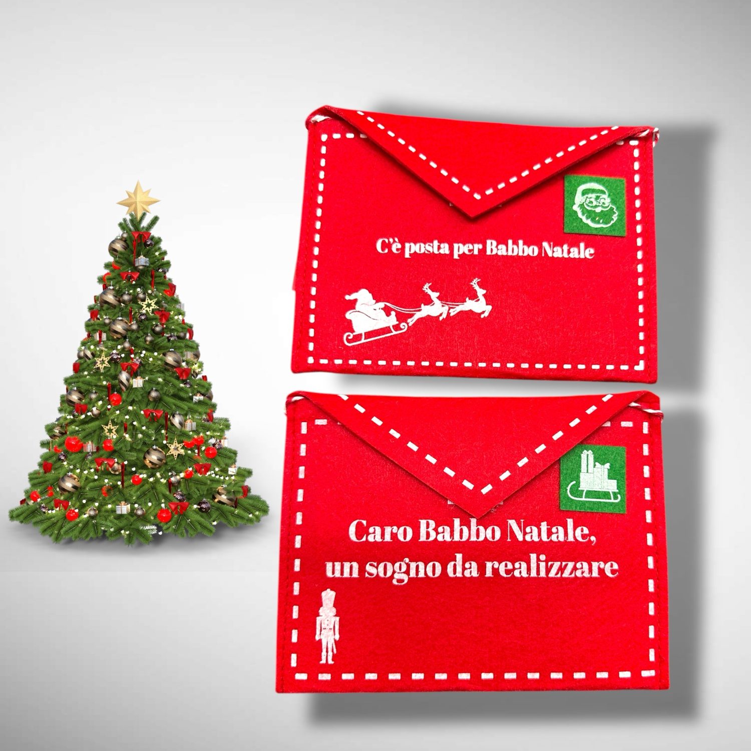 Lettere in Feltro Babbo Natale set da 2 Pezzi, Lettera babbo Natale