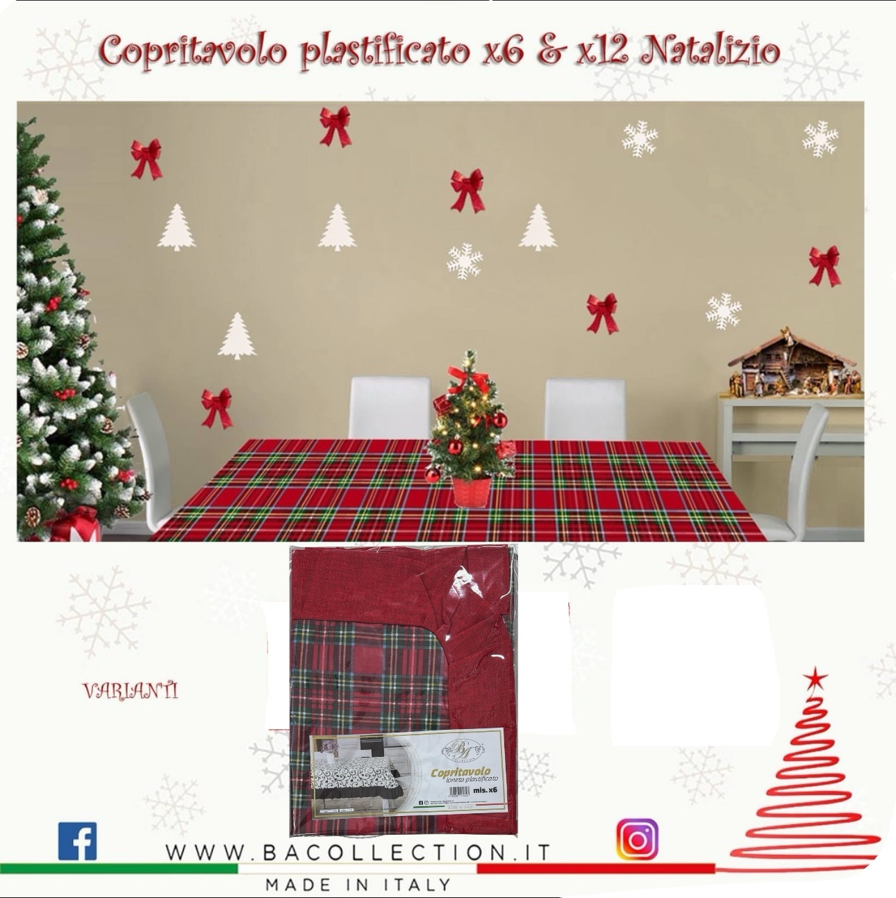 Copritavolo Plastificato Antimacchia voil&aacute; Scozzese Tartan
