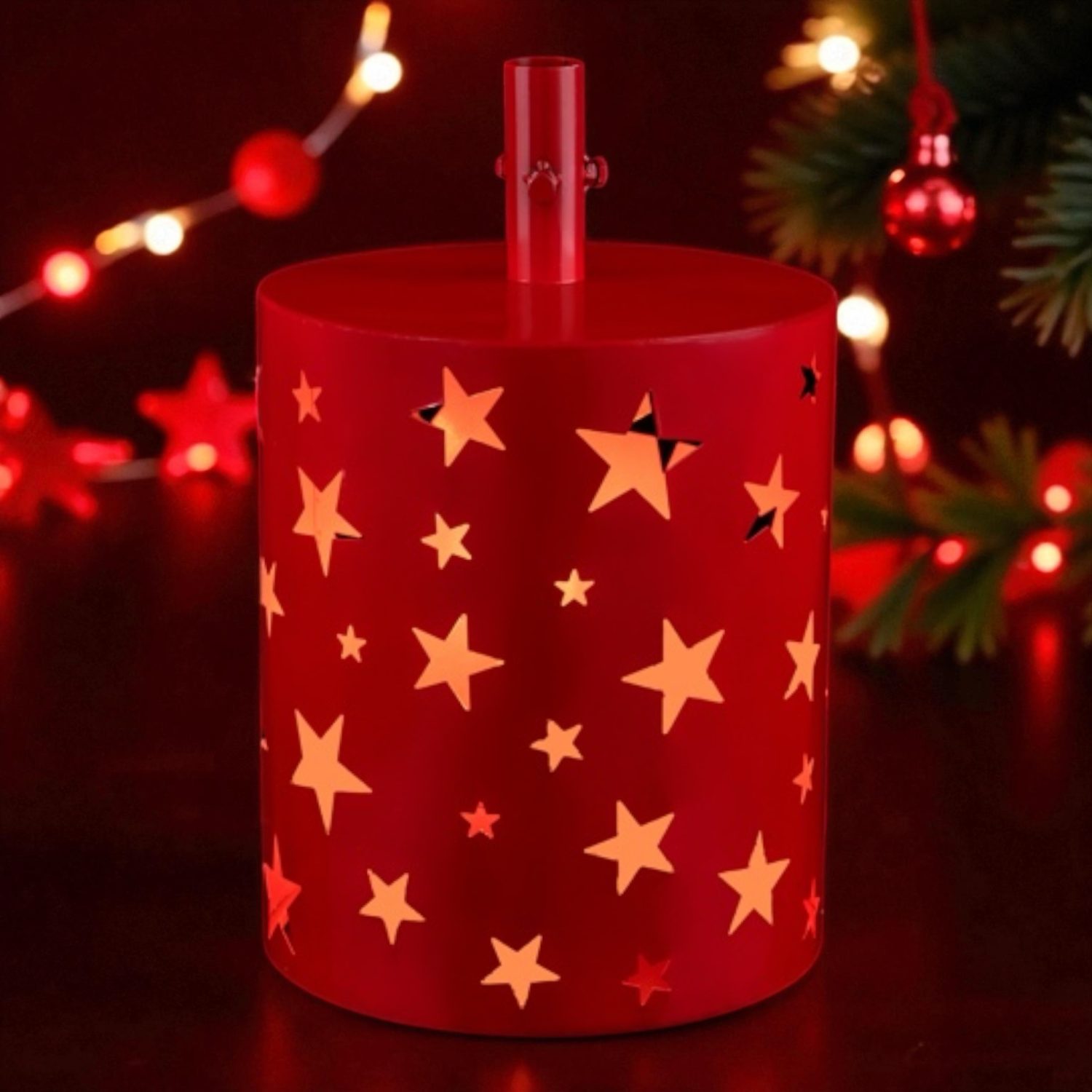 Base albero in Metallo a Led Rosso