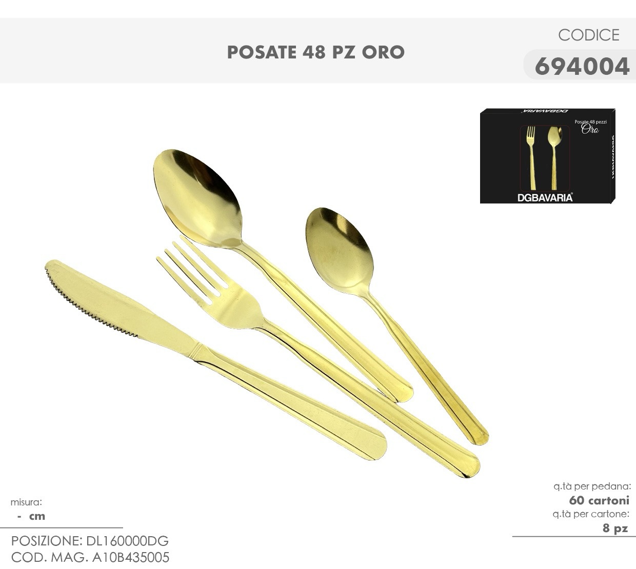 Posate in Oro set da 48pz