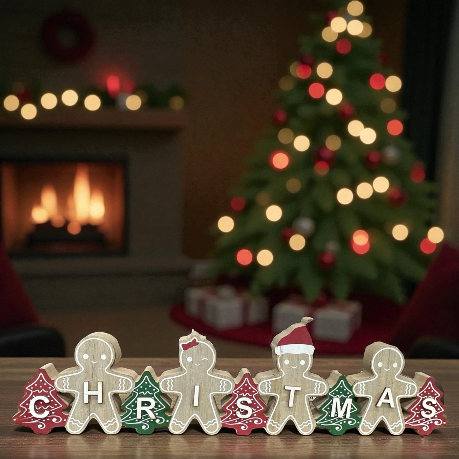 Decorazione in Legno Christmas con Omini