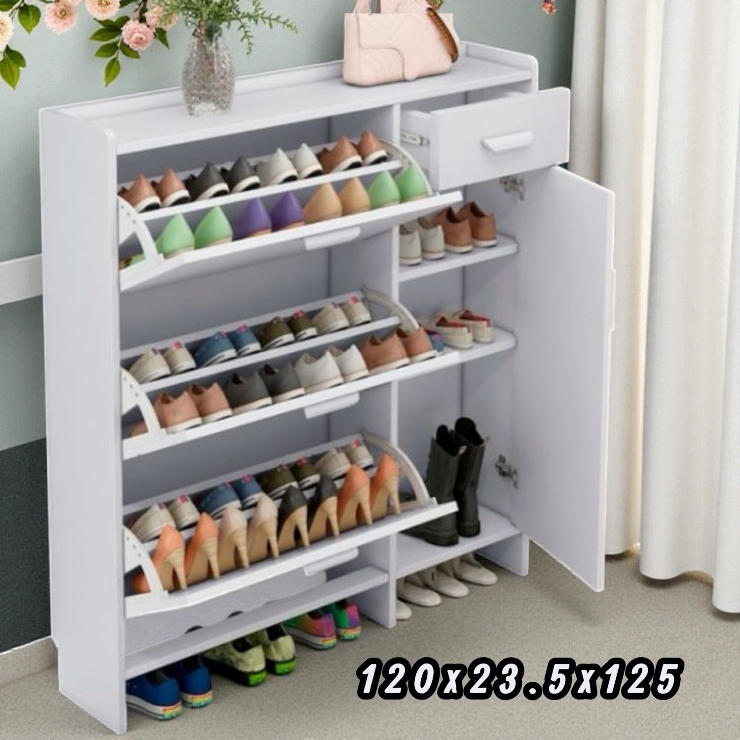 Scarpiera con Anta e ribalta mis 120x23.5x135